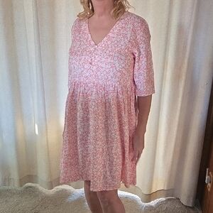 Floral Pink Midi Dress